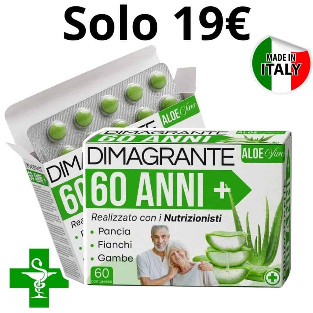 Integratore Aloe Viva con 60 compresse, ideale per pancia, fianchi e gambe.
