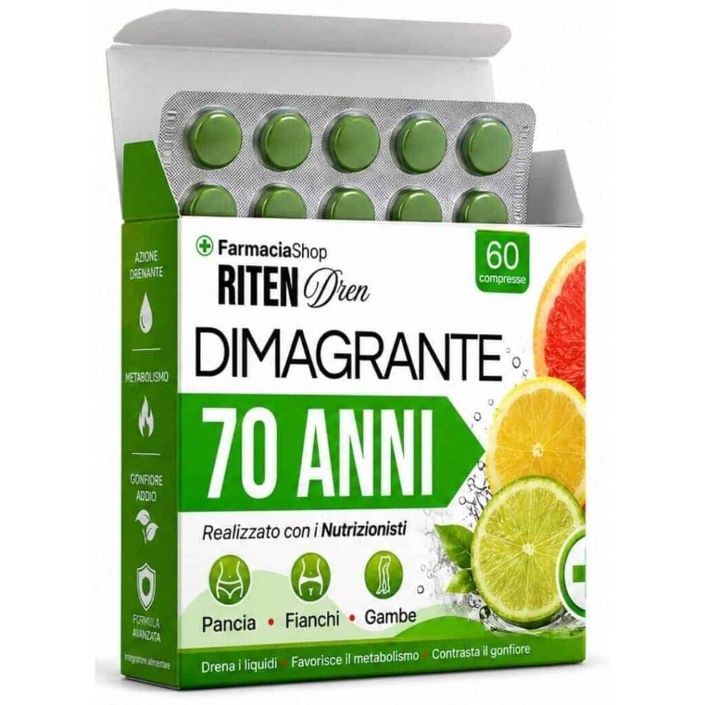 Integratore RitenDren 70 anni con limone e lime, 60 compresse.
