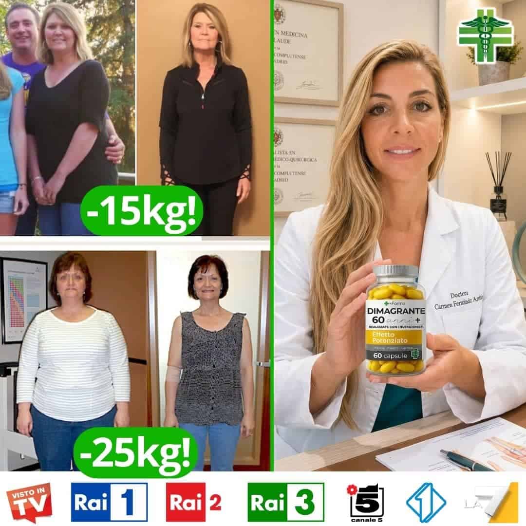 Donna con capsule Dimagrante 60, supporto perdita peso naturale.