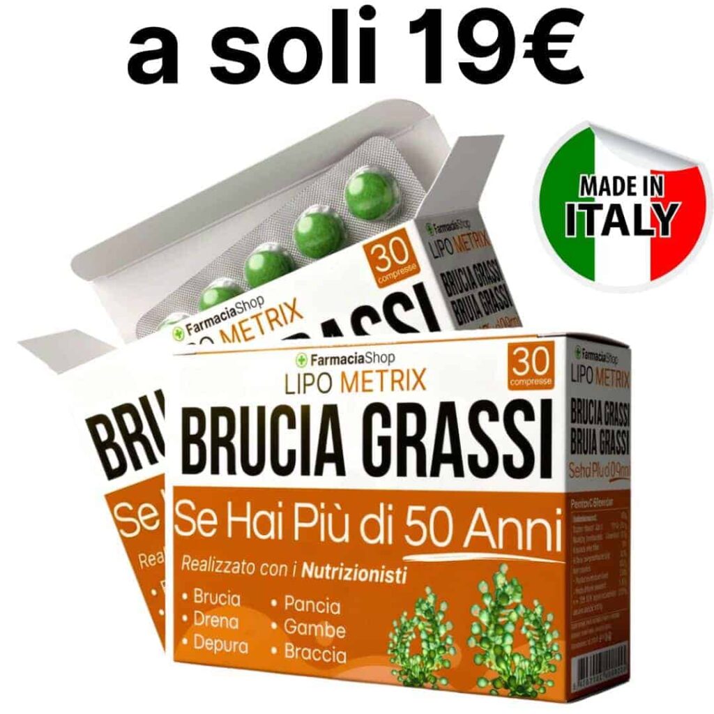 Integratore Lipometrix 1x19 per over 50, brucia grassi e supporta il metabolismo.