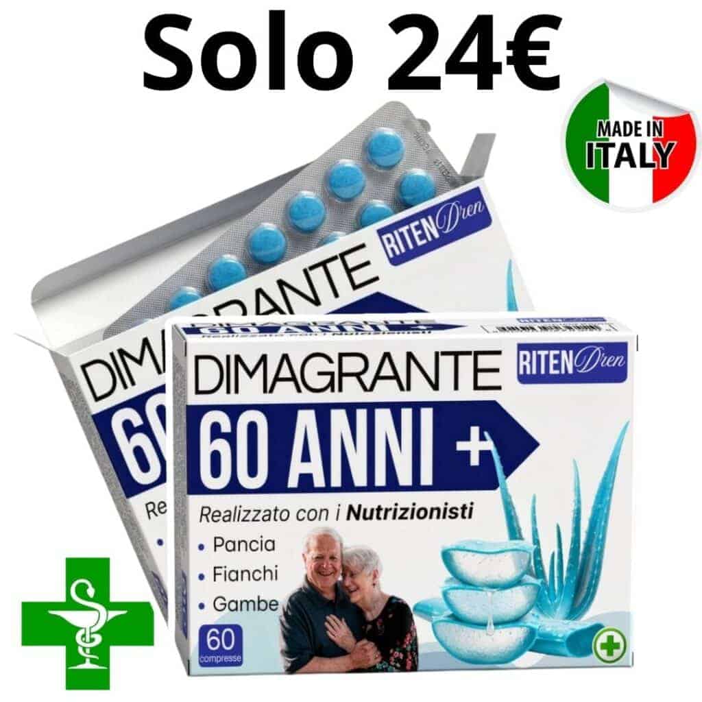Integratore Riten Dren per drenaggio e benessere, 60 compresse a 24€.