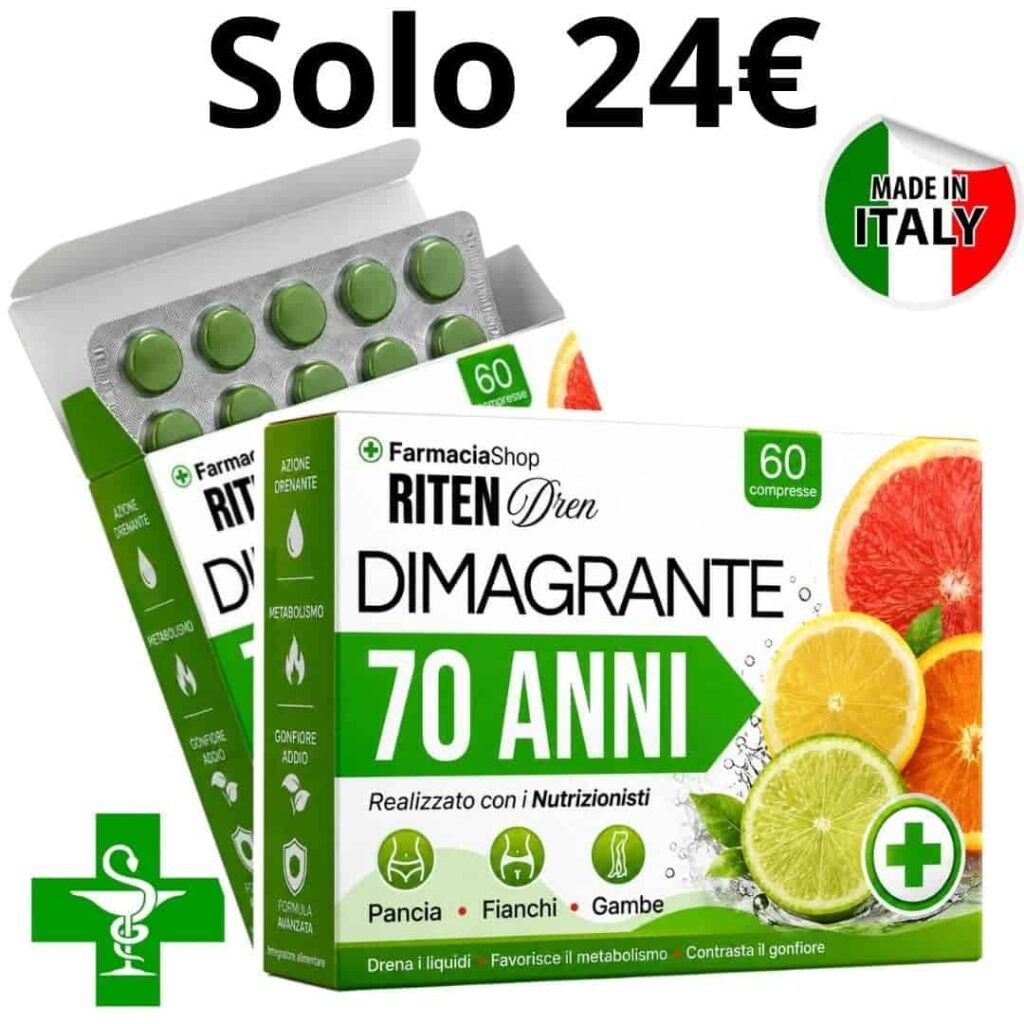 Integratore RitenDren 70 Anni con agrumi, 60 compresse, made in Italy.