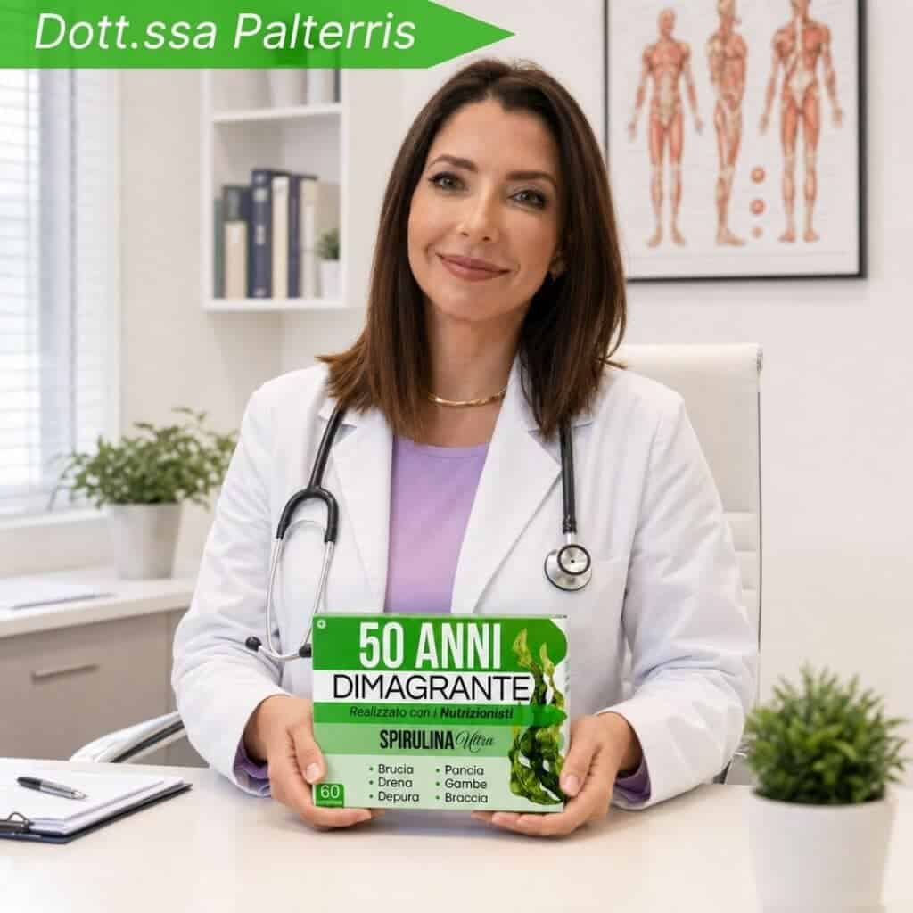 Dott.ssa Palterris con prodotto Spirulina Ultra 1x19.