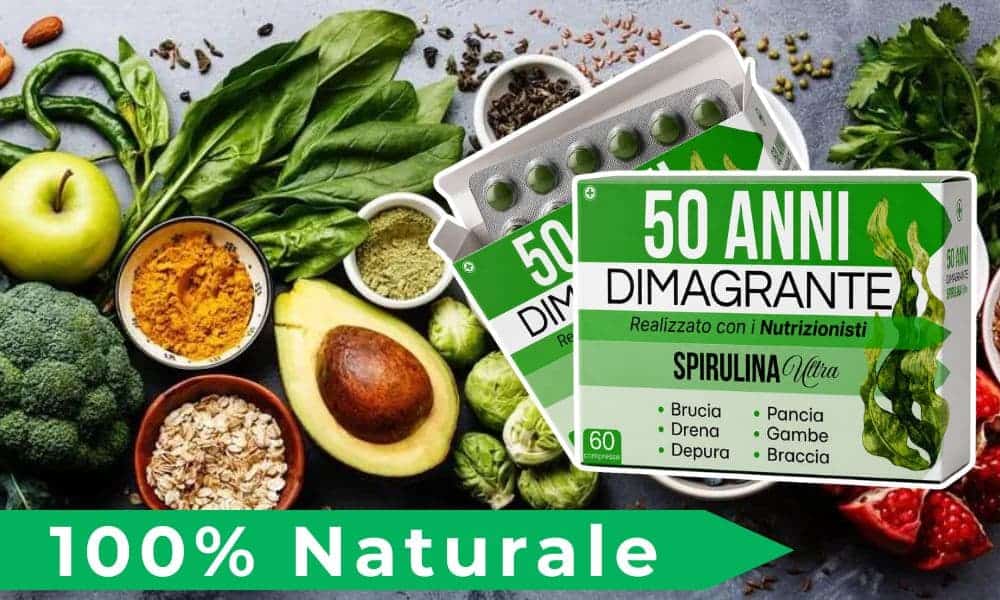 Integratore di spirulina naturale per salute e benessere over 50.