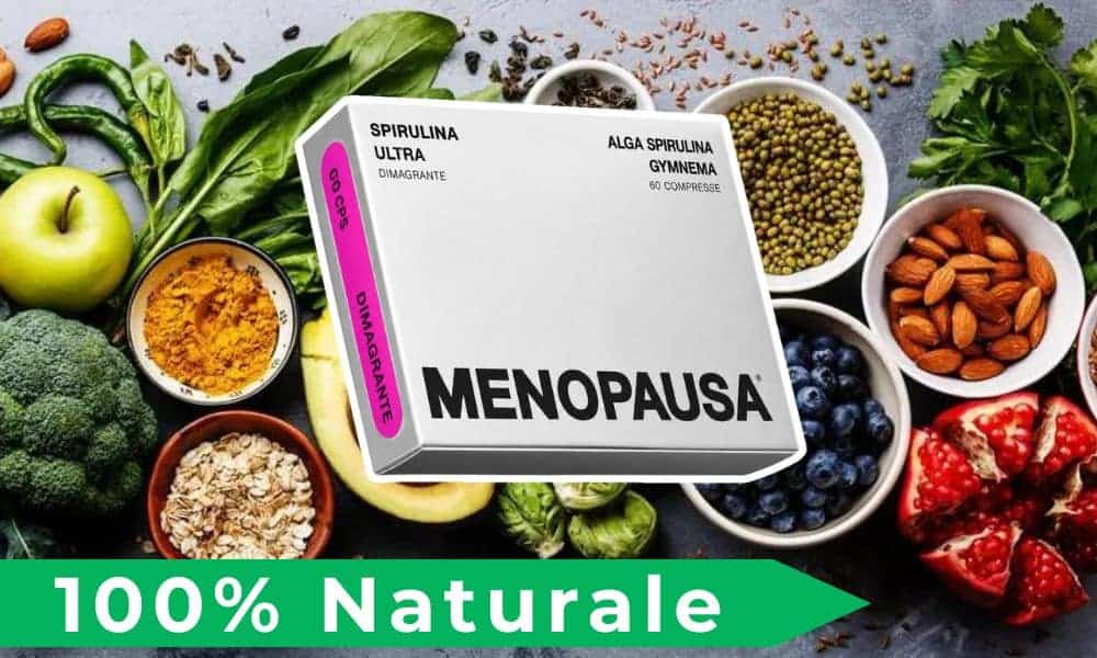 Integratore di spirulina ultra per menopausa con erbe e vitamine naturali.