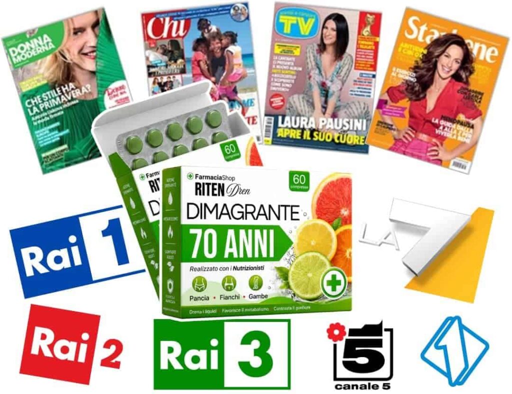 Integratore RitenDren 1x24 per 70 anni, con vitamine e minerali naturali.
